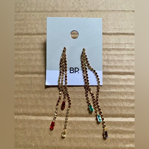 💥BP Nordstrom Dangle Multicolored Crystal Earrings💥 NWT - Picture 1 of 4